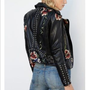 Blank NYC embroidered leather jacket